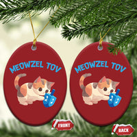 Funny Hanukkah Cats Christmas Ornament Meowzel Tov Dreidels Chanukah Jewish Festival - Wonder Print Shop