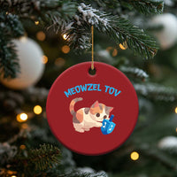 Funny Hanukkah Cats Christmas Ornament Meowzel Tov Dreidels Chanukah Jewish Festival - Wonder Print Shop