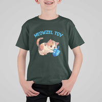 Funny Hanukkah Cats T Shirt For Kid Meowzel Tov Dreidels Chanukah Jewish Festival - Wonder Print Shop