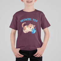 Funny Hanukkah Cats T Shirt For Kid Meowzel Tov Dreidels Chanukah Jewish Festival - Wonder Print Shop