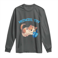 Funny Hanukkah Cats Long Sleeve Shirt Meowzel Tov Dreidels Chanukah Jewish Festival