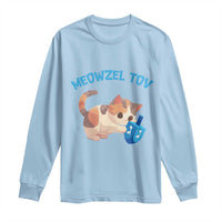 Funny Hanukkah Cats Long Sleeve Shirt Meowzel Tov Dreidels Chanukah Jewish Festival