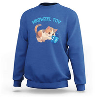 Funny Hanukkah Cats Sweatshirt Meowzel Tov Dreidels Chanukah Jewish Festival - Wonder Print Shop
