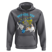 Funny Hanukkah Cats Hoodie Meowzel Tov Dreidels Menorah Chanukah Jewish Festival
