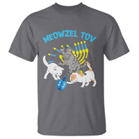Funny Hanukkah Cats T Shirt Meowzel Tov Dreidels Menorah Chanukah Jewish Festival - Wonder Print Shop
