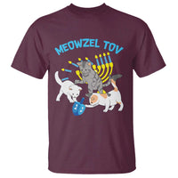 Funny Hanukkah Cats T Shirt Meowzel Tov Dreidels Menorah Chanukah Jewish Festival - Wonder Print Shop