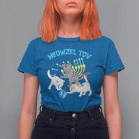 Funny Hanukkah Cats T Shirt For Women Meowzel Tov Dreidels Menorah Chanukah Jewish Festival - Wonder Print Shop