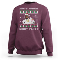 Funny Dirty Santa Diddy Christmas Sweatshirt A White Xmas Diddy Party Snowflake - Wonder Print Shop