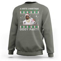 Funny Dirty Santa Diddy Christmas Sweatshirt A White Xmas Diddy Party Snowflake - Wonder Print Shop