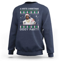 Funny Dirty Santa Diddy Christmas Sweatshirt A White Xmas Diddy Party Snowflake - Wonder Print Shop