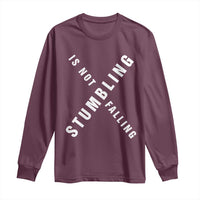 Malcolm X Stumbling Is Not Falling Long Sleeve Shirt Black History Month