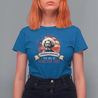 Frederick Douglass Inspirational Quotes T Shirt For Women Once You Learn To Read You Will Be Forever Free American Flag
