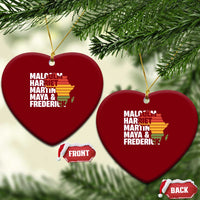 Black History Leaders Ceramic Ornament Malcolm Harriet Martin Maya Frederick Africa Map
