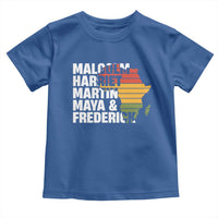 Black History Leaders Toddler T Shirt Malcolm Harriet Martin Maya Frederick Africa Map