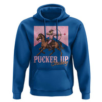 Funny Valentine's Day Western Cowboy Hoodie Pucker Up Cowboy Cupid