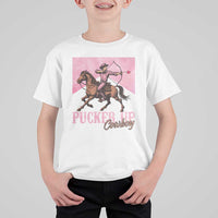 Funny Valentine's Day Western Cowboy T Shirt For Kid Pucker Up Cowboy Cupid
