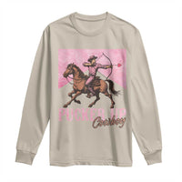 Funny Valentine's Day Western Cowboy Long Sleeve Shirt Pucker Up Cowboy Cupid