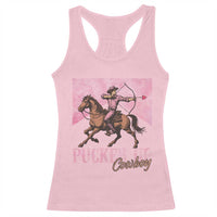 Funny Valentine's Day Western Cowboy Racerback Tank Top Pucker Up Cowboy Cupid
