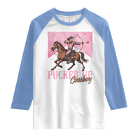 Funny Valentine's Day Western Cowboy Raglan Shirt Pucker Up Cowboy Cupid