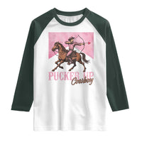 Funny Valentine's Day Western Cowboy Raglan Shirt Pucker Up Cowboy Cupid