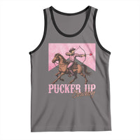 Funny Valentine's Day Western Cowboy Tank Top Pucker Up Cowboy Cupid