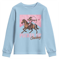 Funny Valentine's Day Western Cowboy Youth Sweatshirt Pucker Up Cowboy Cupid