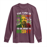 MLK Quotes The Time Is Always Right To Do What Is Right Long Sleeve Shirt Martin Luther King Vintage American Flag
