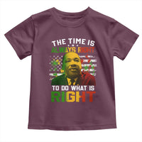 MLK Quotes The Time Is Always Right To Do What Is Right Toddler T Shirt Martin Luther King Vintage American Flag