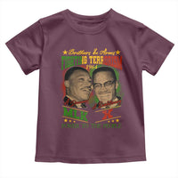 Martin Luther King And Malcolm X Toddler T Shirt Brothers In Arms Fighting Terrorism 1964 Black History