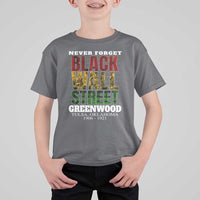 Never Forget Black Wall Street T Shirt For Kid Tulsa Oklahoma Black History Month