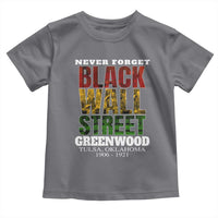 Never Forget Black Wall Street Toddler T Shirt Tulsa Oklahoma Black History Month