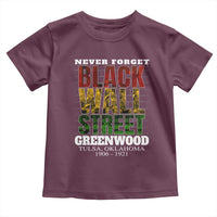 Never Forget Black Wall Street Toddler T Shirt Tulsa Oklahoma Black History Month