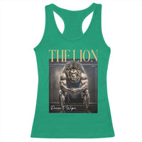 Funny The Lion Doesnt Wipe Racerback Tank Top Gen Z Joke Brainrot Raunchy Meme