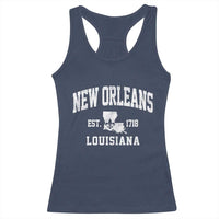 New Orleans Louisiana LA Est 1718 Racerback Tank Top