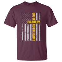God Family Notre Dame T Shirt Irish Patriotic American Flag