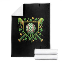 St Patricks Day Baseball Ice Cream Drip Home Plate Throw Blanket