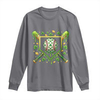 St Patricks Day Baseball Ice Cream Drip Home Plate Long Sleeve Shirt