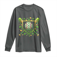 St Patricks Day Baseball Ice Cream Drip Home Plate Long Sleeve Shirt