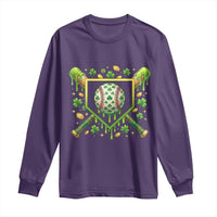 St Patricks Day Baseball Ice Cream Drip Home Plate Long Sleeve Shirt