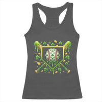 St Patricks Day Baseball Ice Cream Drip Home Plate Racerback Tank Top