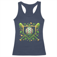 St Patricks Day Baseball Ice Cream Drip Home Plate Racerback Tank Top