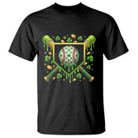 St Patricks Day Baseball Ice Cream Drip Home Plate T Shirt