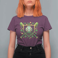St Patricks Day Baseball Ice Cream Drip Home Plate T Shirt For Women