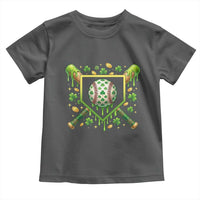 St Patricks Day Baseball Ice Cream Drip Home Plate Toddler T Shirt