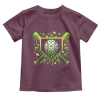 St Patricks Day Baseball Ice Cream Drip Home Plate Toddler T Shirt