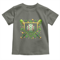 St Patricks Day Baseball Ice Cream Drip Home Plate Toddler T Shirt