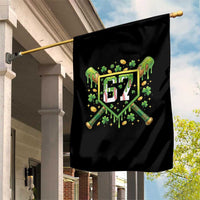 Funny St Patricks Day 67 Six Seven Baseball Ice Cream Drip Garden Flag