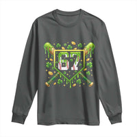Funny St Patricks Day 67 Six Seven Baseball Ice Cream Drip Long Sleeve Shirt