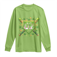 Funny St Patricks Day 67 Six Seven Baseball Ice Cream Drip Long Sleeve Shirt
