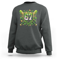 Funny St Patricks Day 67 Six Seven Baseball Ice Cream Drip Sweatshirt